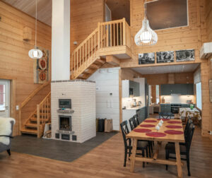 Part of the living room and kitchen at the Villa